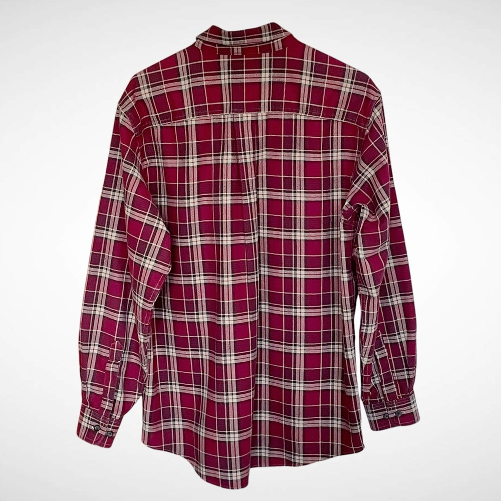 LL Bean 100% Cotton Flannel Plaid Buttondown Shirt - Picture 3 of 8